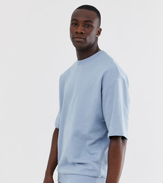 Синий oversize-свитшот с короткими рукавами ASOS DESIGN Tall