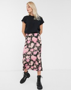 Юбка миди с цветочным принтом ASOS DESIGN-Мульти