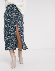 Юбка миди с разрезом и цветочным принтом ASOS DESIGN-Мульти