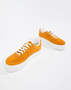 Замшевые кроссовки на массивной плоской платформе ASOS DESIGN Diaries-Желтый