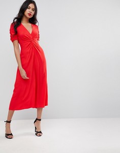 Чайный комбинезон с узлом спереди ASOS-Красный