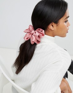 Розовая резинка для волос с крупным бантом ASOS DESIGN-Розовый