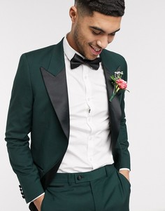 Зеленый приталенный пиджак-смокинг ASOS DESIGN wedding
