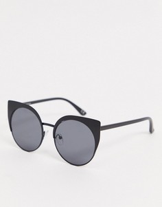 Черные матовые солнцезащитные очки "кошачий глаз" ASOS DESIGN-Черный