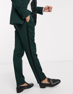 Зеленые узкие брюки под смокинг ASOS DESIGN wedding-Зеленый