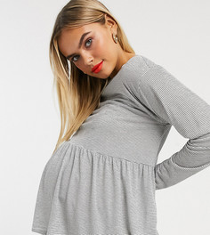 Легкий свободный топ в фактурную полоску ASOS DESIGN Maternity-Мульти