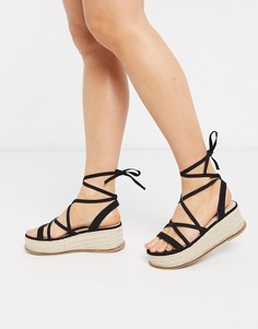 Черные сандалии на плоской платформе ASOS DESIGN-Черный