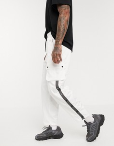 Белые широкие брюки-карго ASOS DESIGN-Белый
