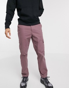 Фиолетовые суженные книзу брюки карго с фиксаторами-тогл ASOS DESIGN-Фиолетовый