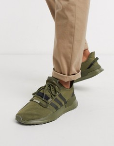 Кроссовки цвета хаки для бега adidas Originals U-Path Run-Зеленый