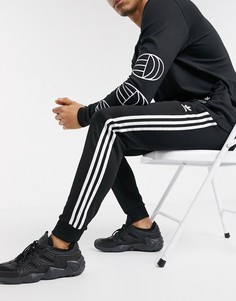 Черные джоггеры с 3 полосками adidas Originals superstar-Черный