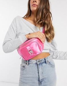 Ярко-розовая сумка-кошелек на пояс с металлической отделкой ASOS DESIGN-Розовый