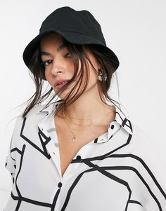 Черная хлопковая панама ASOS DESIGN-Черный