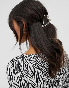 Заколка для волос в форме сердца ASOS DESIGN-Золотой