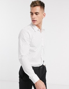 Белая рубашка в горошек из поплина New Look-Белый