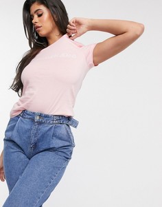 Розовая футболка с логотипом Calvin Klein Jeans-Розовый