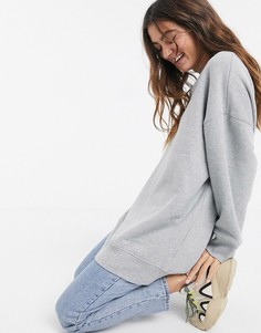 Серый длинный oversized-свитшот Monki