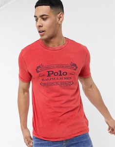 Красная меланжевая футболка в стиле ретро с логотипом Polo Ralph Lauren-Красный