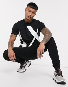 Черная футболка с логотипом Armani Exchange-Черный
