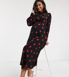 Черное платье в крупный горошек New Look Maternity-Черный