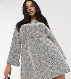 Серое меланжевое свободное платье мини ASOS DESIGN Curve-Серый