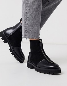 Черные походные ботинки из искусственной кожи с подкладкой из искусственного меха и молниями Grenson-Черный