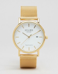 Золотистые часы с сетчатым браслетом Reclaimed Vintage Inspired эксклюзивно для ASOS-Золотой