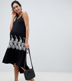 Сарафан миди с вышивкой ASOS DESIGN Maternity-Черный