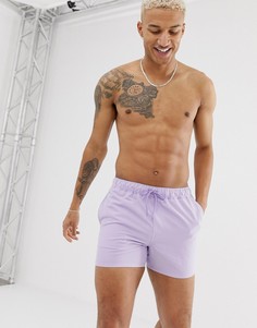 Сиреневые короткие шорты для плавания ASOS DESIGN-Фиолетовый