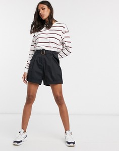Черные повседневные шорты с черепаховой пряжкой ASOS DESIGN-Черный