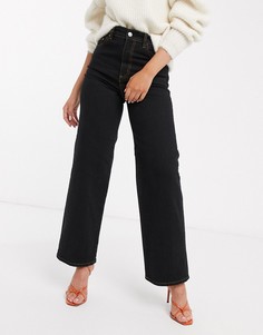 Черные широкие джинсы с завышенной талией ASOS DESIGN-Черный