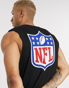 Свободная футболка без рукавов с принтом "NFL" ASOS DESIGN-Черный
