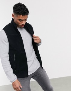 Черный флисовый жилет ASOS DESIGN
