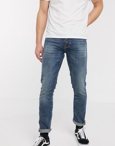 Прямые узкие джинсы Nudie Jeans Co Grim Tim-Синий