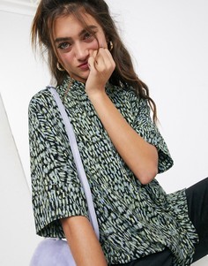 Разноцветная oversized-блузка с короткими рукавами Monki-Мульти