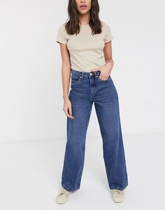 Широкие джинсы с завышенной талией Only-Синий