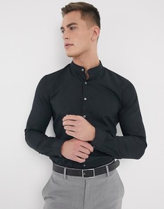 Поплиновая эластичная рубашка облегающего кроя Calvin Klein-Черный