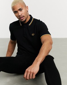 Футболка-поло с логотипом и кантом Fred Perry-Черный