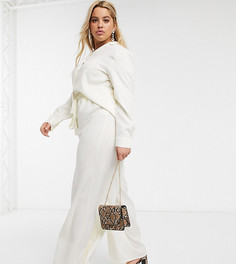 Эксклюзивные широкие брюки кремового цвета In The Style Plus-Кремовый