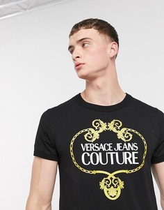 Черная футболка с логотипом Versace Jeans Couture-Черный