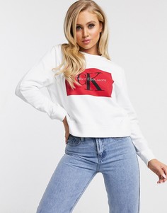 Белый свитшот с логотипом Calvin Klein