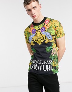 Черная футболка с логотипом Versace Jeans Couture-Черный