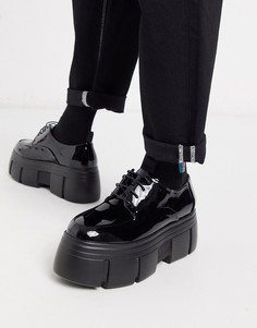 Черные туфли на шнуровке из искусственной кожи ASOS DESIGN-Черный