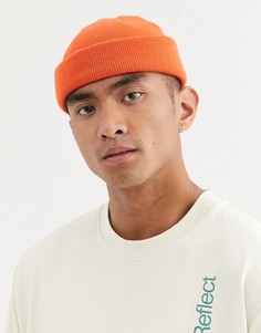 Ярко-оранжевая маленькая шапка-бини ASOS DESIGN-Оранжевый