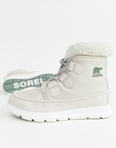 Непромокаемые нейлоновые ботинки с подкладкой из микрофлиса Sorel Explorer Carnival-Белый