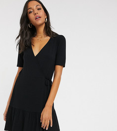 Черное платье мини с запахом ASOS DESIGN Tall-Черный