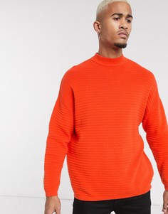 Оранжевый джемпер в рубчик Bershka