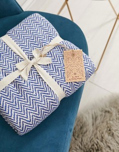 Хлопковое покрывало с шевронным узором Ian Snow - 125x150 см-Мульти