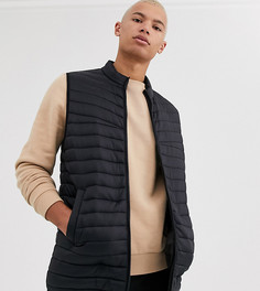Черный дутый жилет ASOS DESIGN Tall