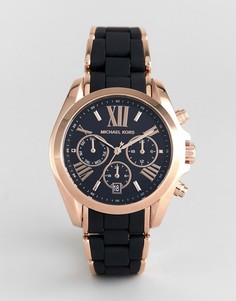 Часы с ремешком из силикона и металла Michael Kors MK6580 Bradshaw-Черный